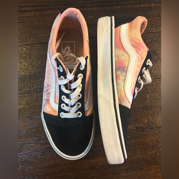 Vans Ward Tie Dye Salmon/Multicolor Canvas Skate Shoes - Picture 2 of 6